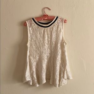 Free People Lace Sleeveless Shirt